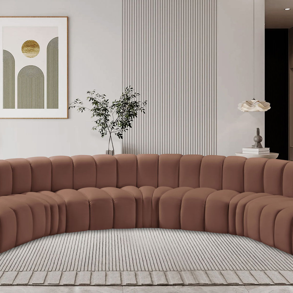 Arc - Faux Leather 7 Piece U-Shaped Modular Sofa