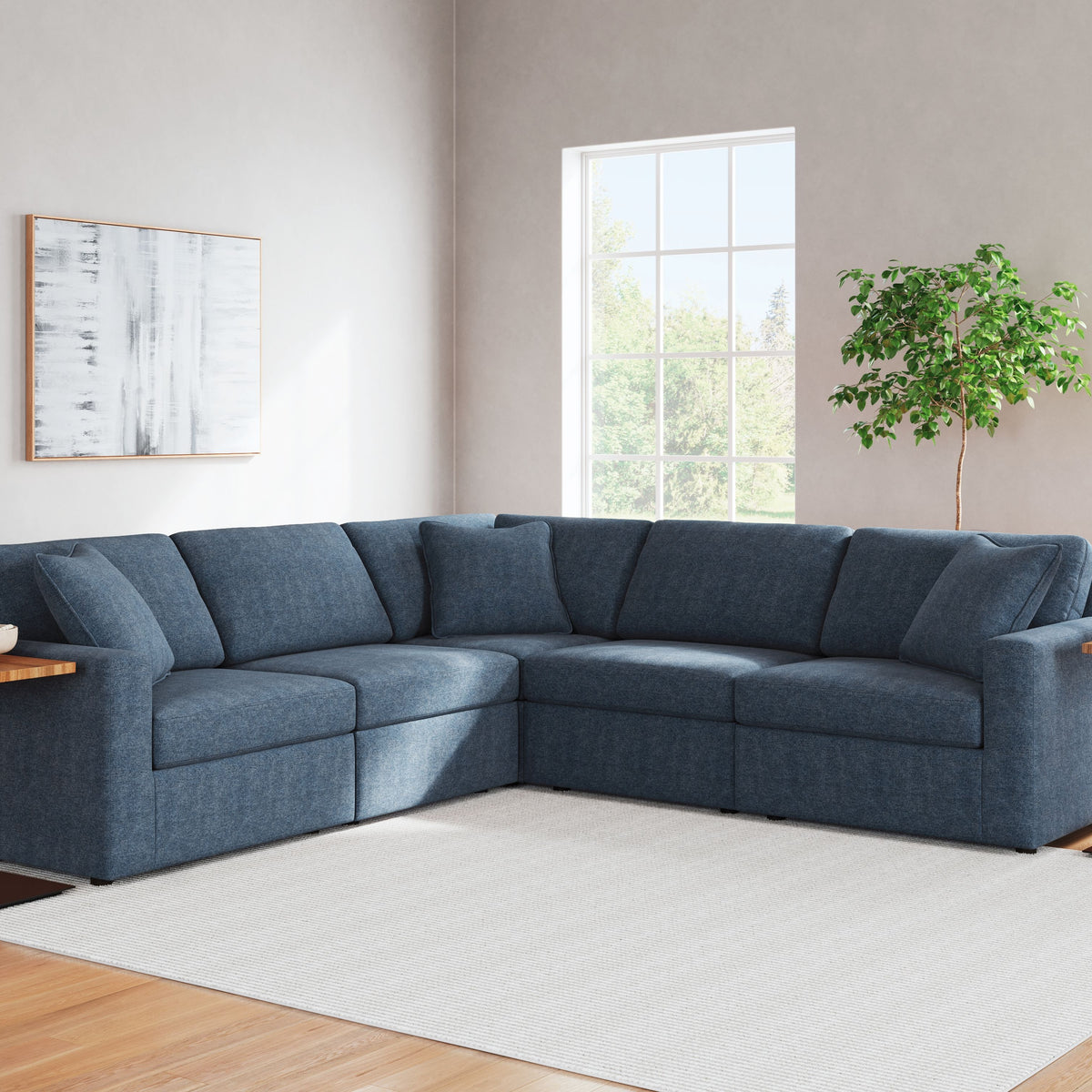 Modmax - Ink - 5-Piece Sectional - Fabric