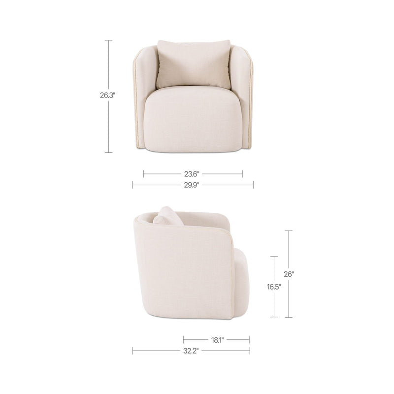 Cecil - Accent Chair - Warm White