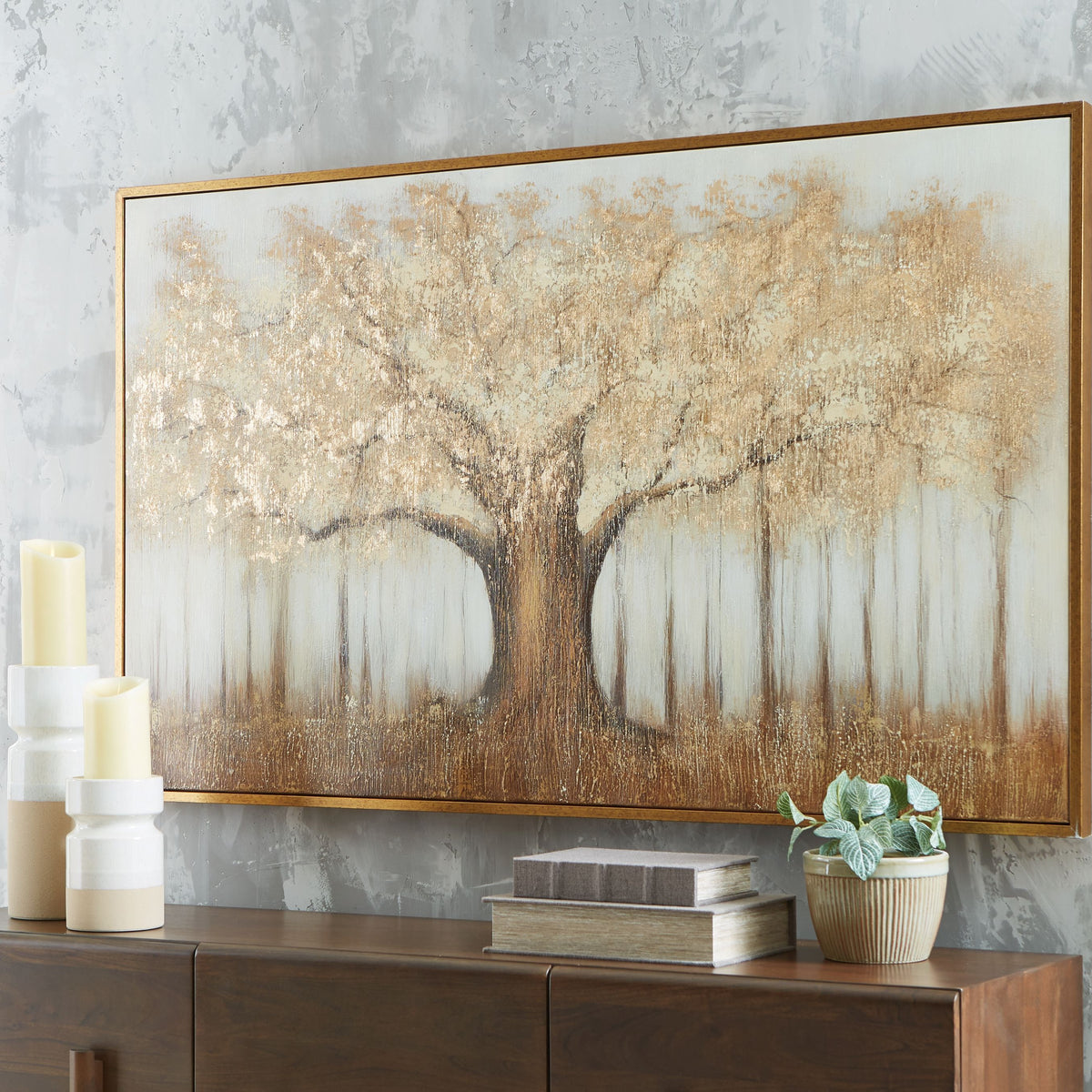 Dalewick - Wall Art - Brown / Gray / Gold Finish