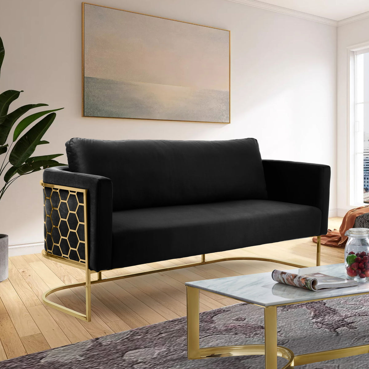Casa - Sofa with Gold Legs