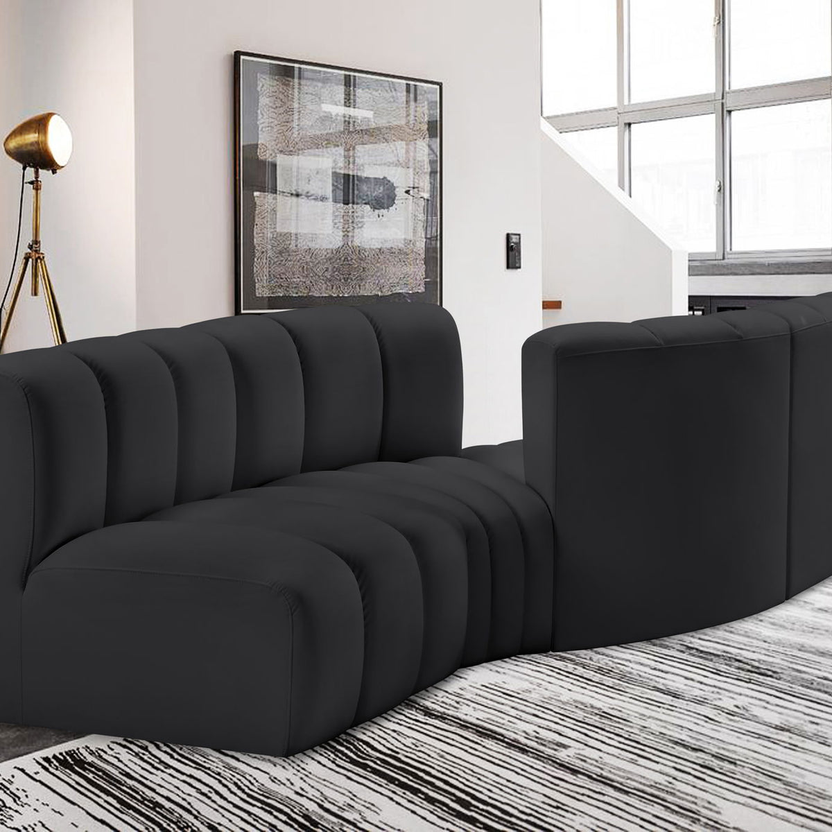 Arc - Faux Leather 4 Piece Sofa