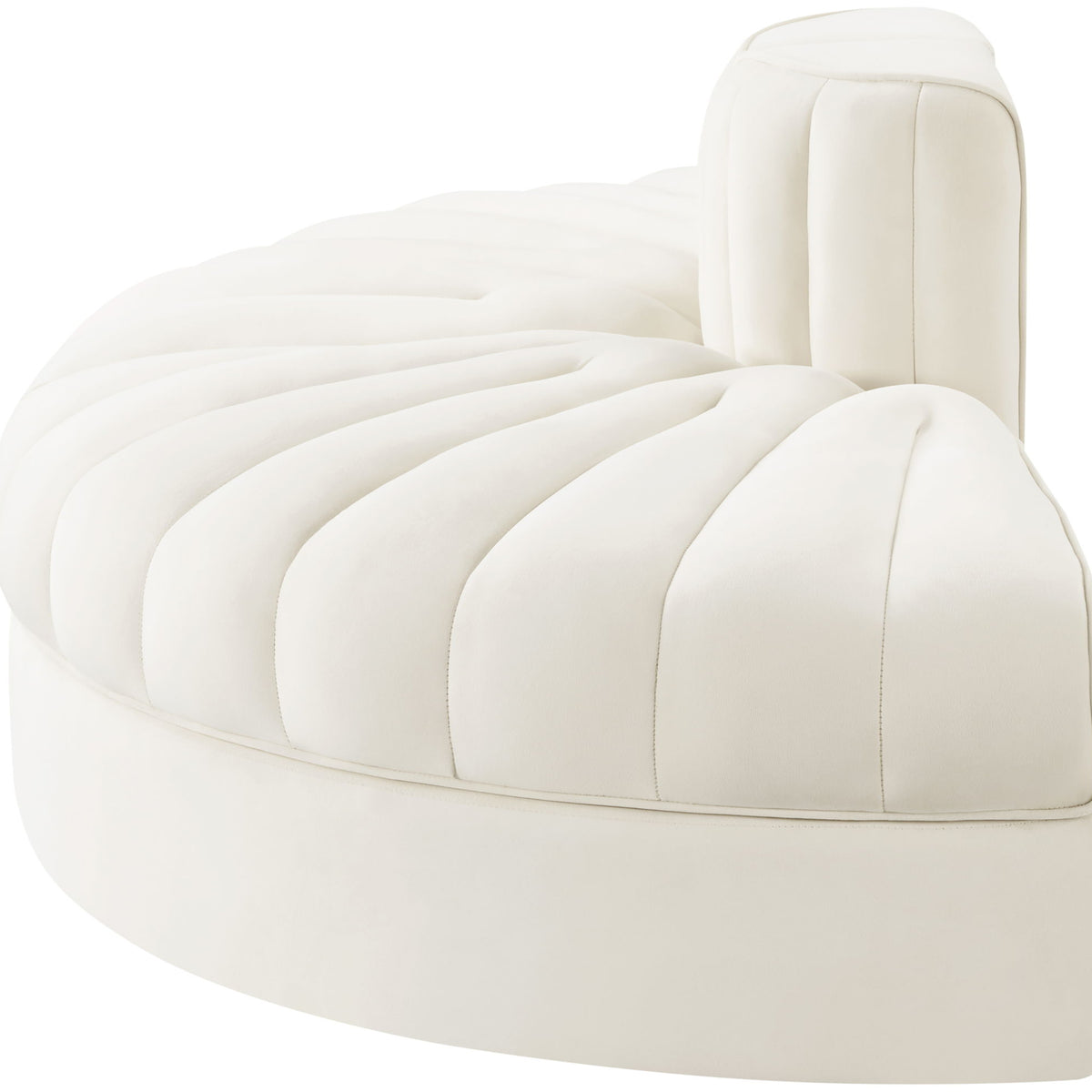 Rummi - Velvet Performance Fabric Upholstered 2 Piece  Rounded Modular Loveseat
