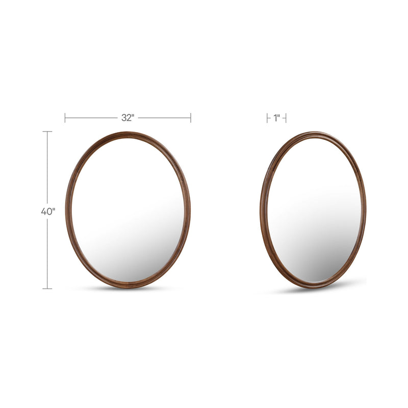 Alcott - Accent Oval Mirror - Walnut