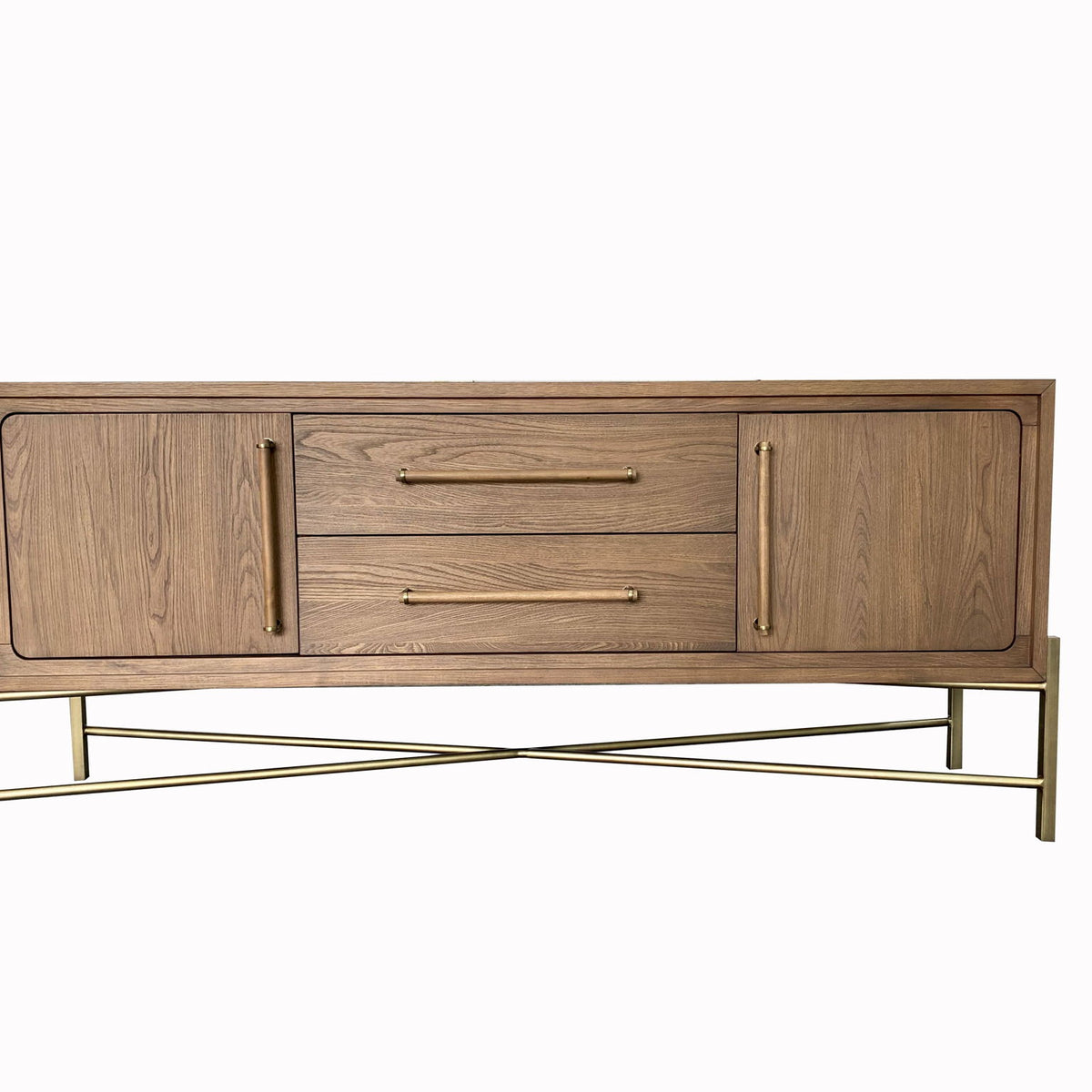 Metal Base Sideboard - Light Brown