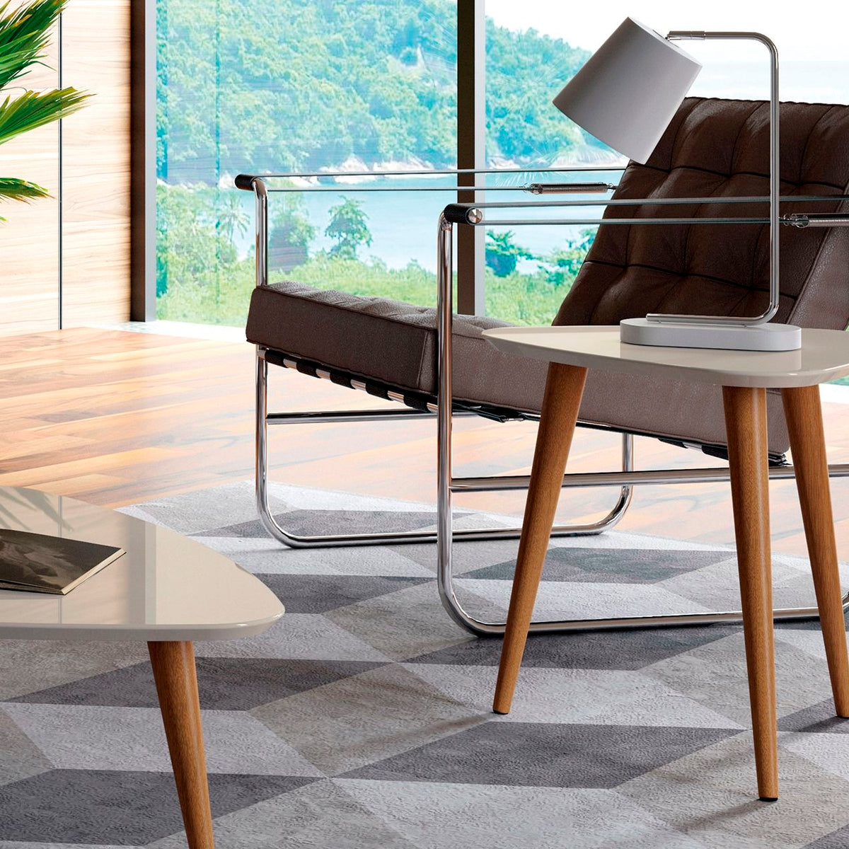 Manhattan Utopia - Triangle Table - Off White