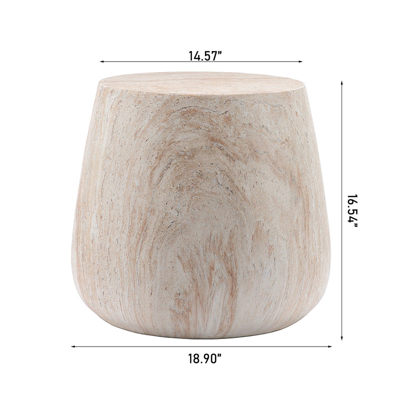 Drum Accent Coffee Table - Beige / Yellow