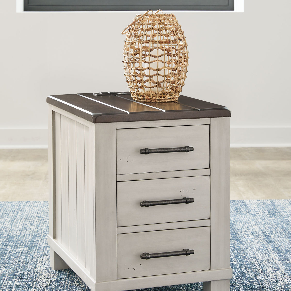 Darborn - Chair Side End Table - Gray / Brown