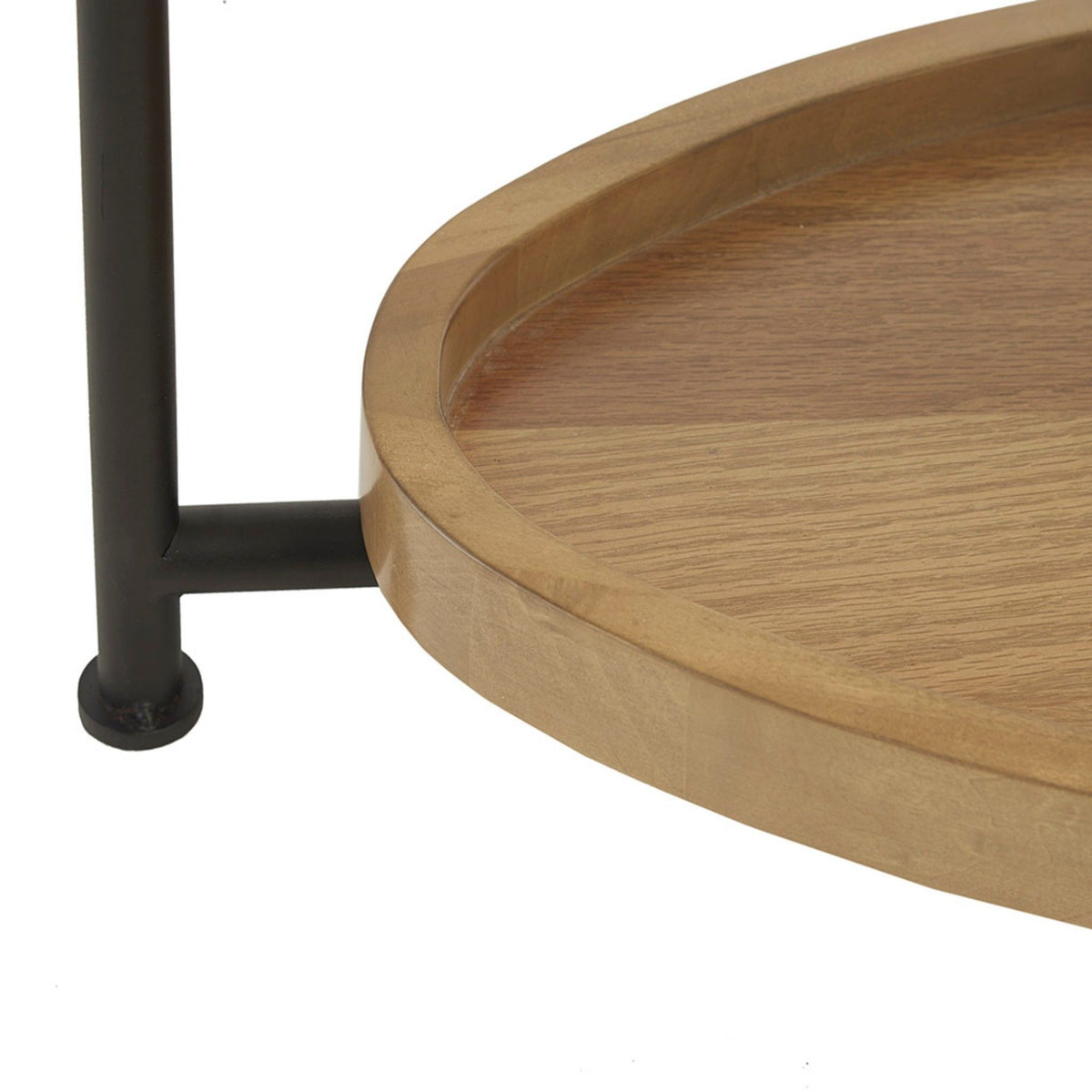 Oval Coffee Table With Metal Legs - White / Natural
