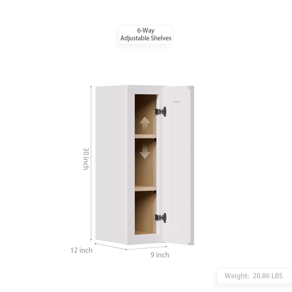Shaker Cabinet With Soft-Close Door And Adjustable Shelves