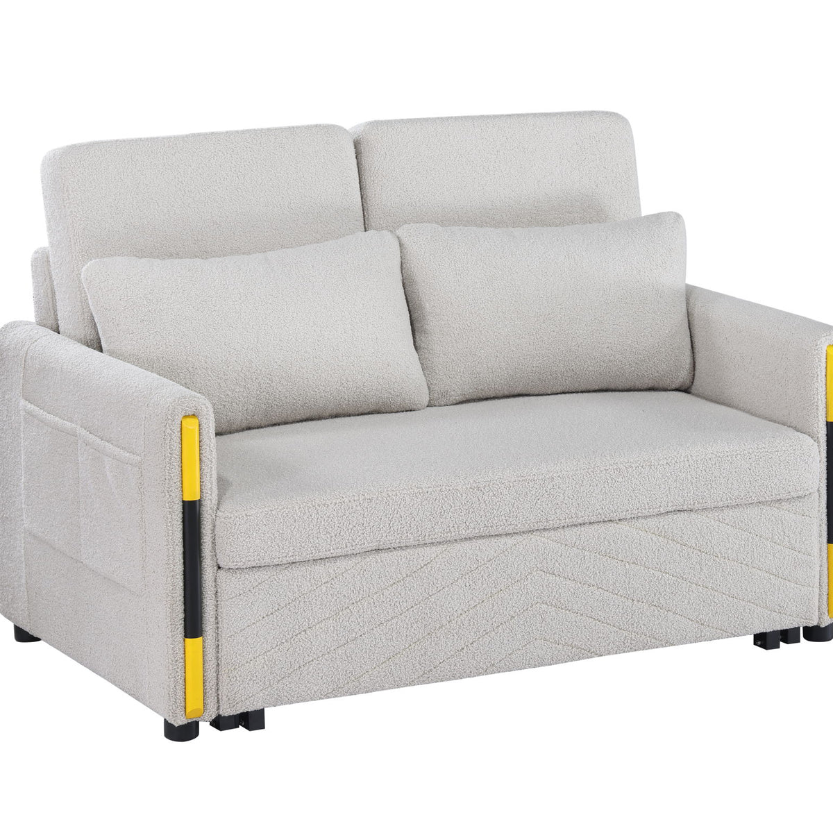 Percy - Teddy Velvet Sleeper Loveseat With Dual-Pull Sleeper Design