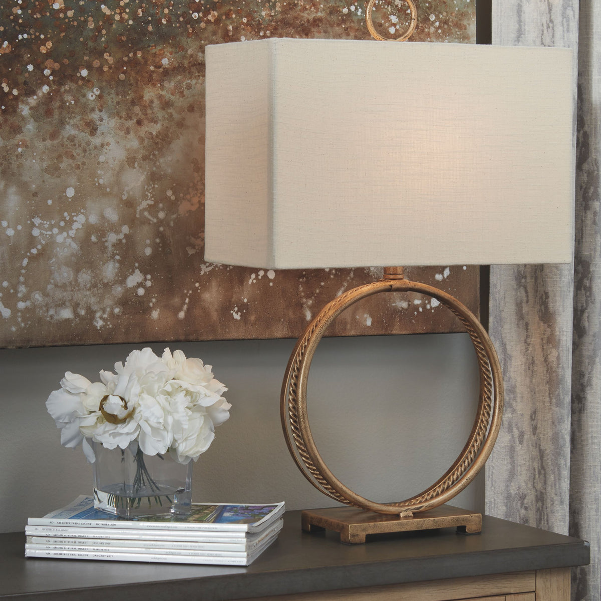 Mahala - Antique Gold Finish - Metal Table Lamp