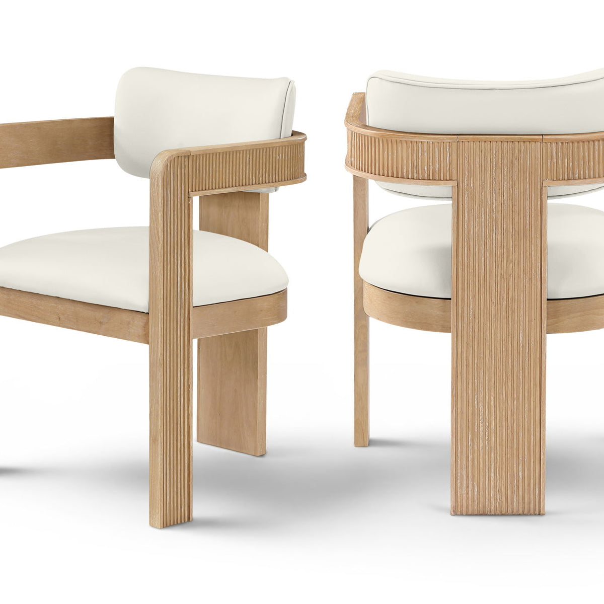Sacha - Vegan Leather Upholstered Dining Chair With Natural Base (Set of 2)