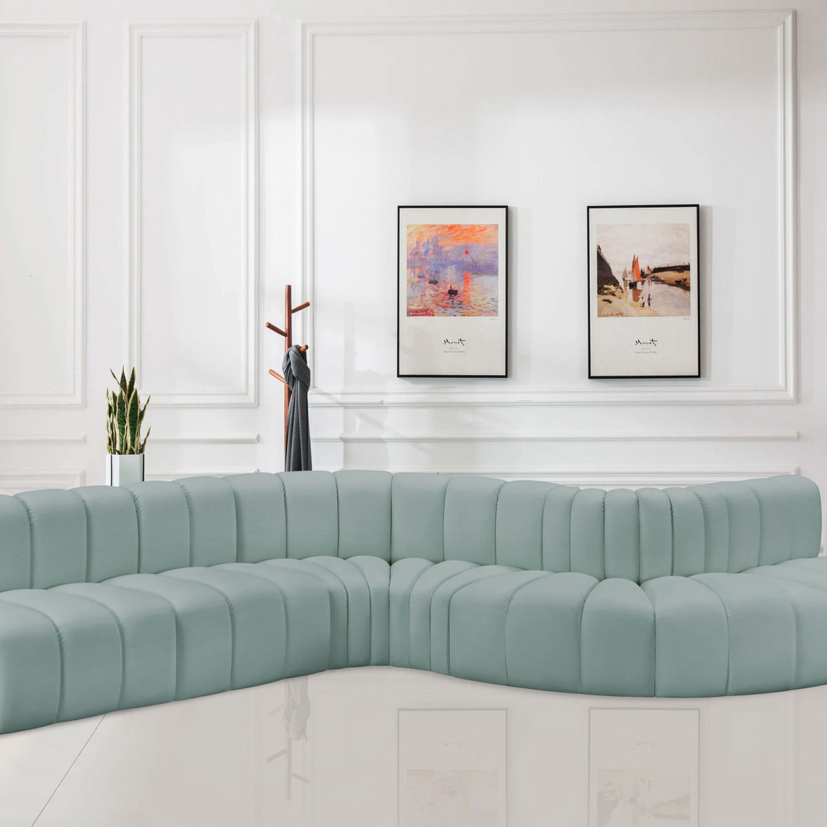 Arc - Faux Leather 7 Piece Modular Sofa
