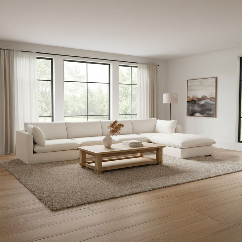 Townes - Lounge Modular Sectional - Flecked Ecru