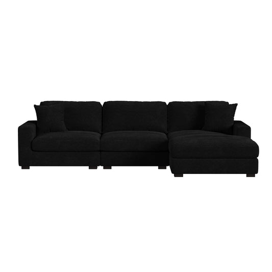 Arizona - Modular LHF Armchair With 1 Pillow 20" - Steno Black
