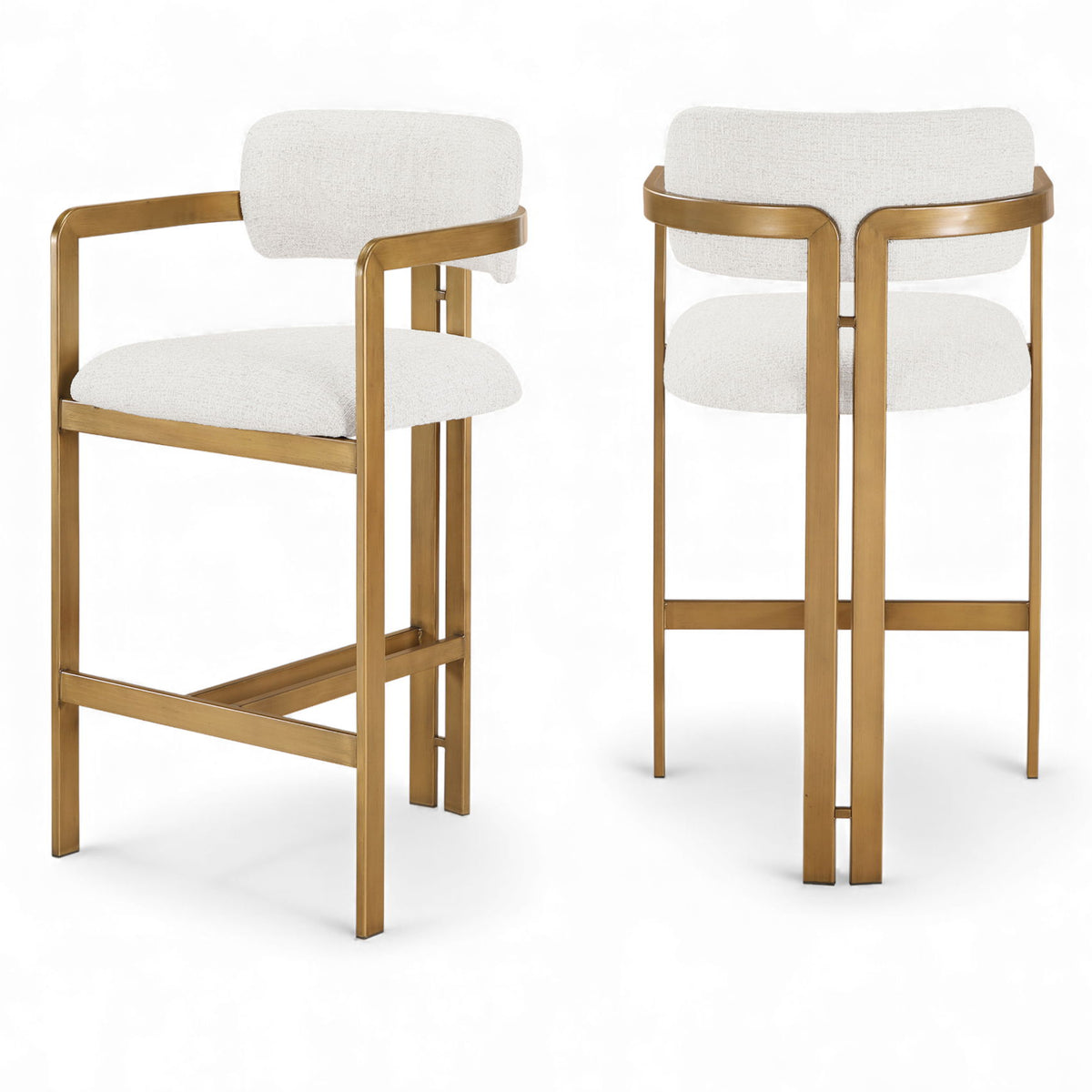 Aurum - Linen Textured Fabric Upholstered Counter Stool