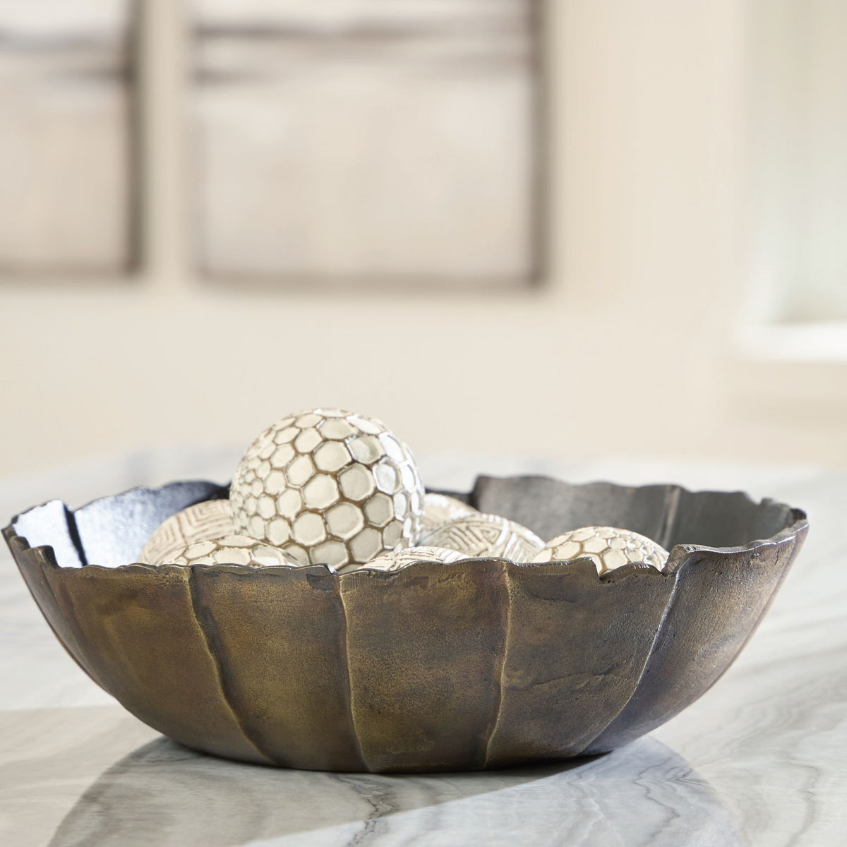 Aidman - Bowl - Black / Antique Gold Finish