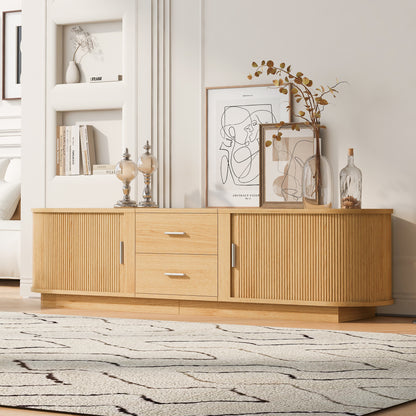 TV Stand Sliding Doors Open Shelving 65-inch