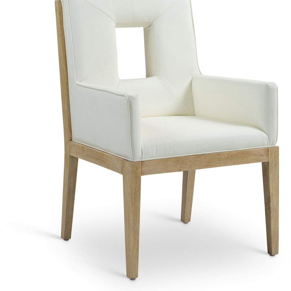 Gwendolyn - Faux Leather Dining Arm Chair With Natural Frame
