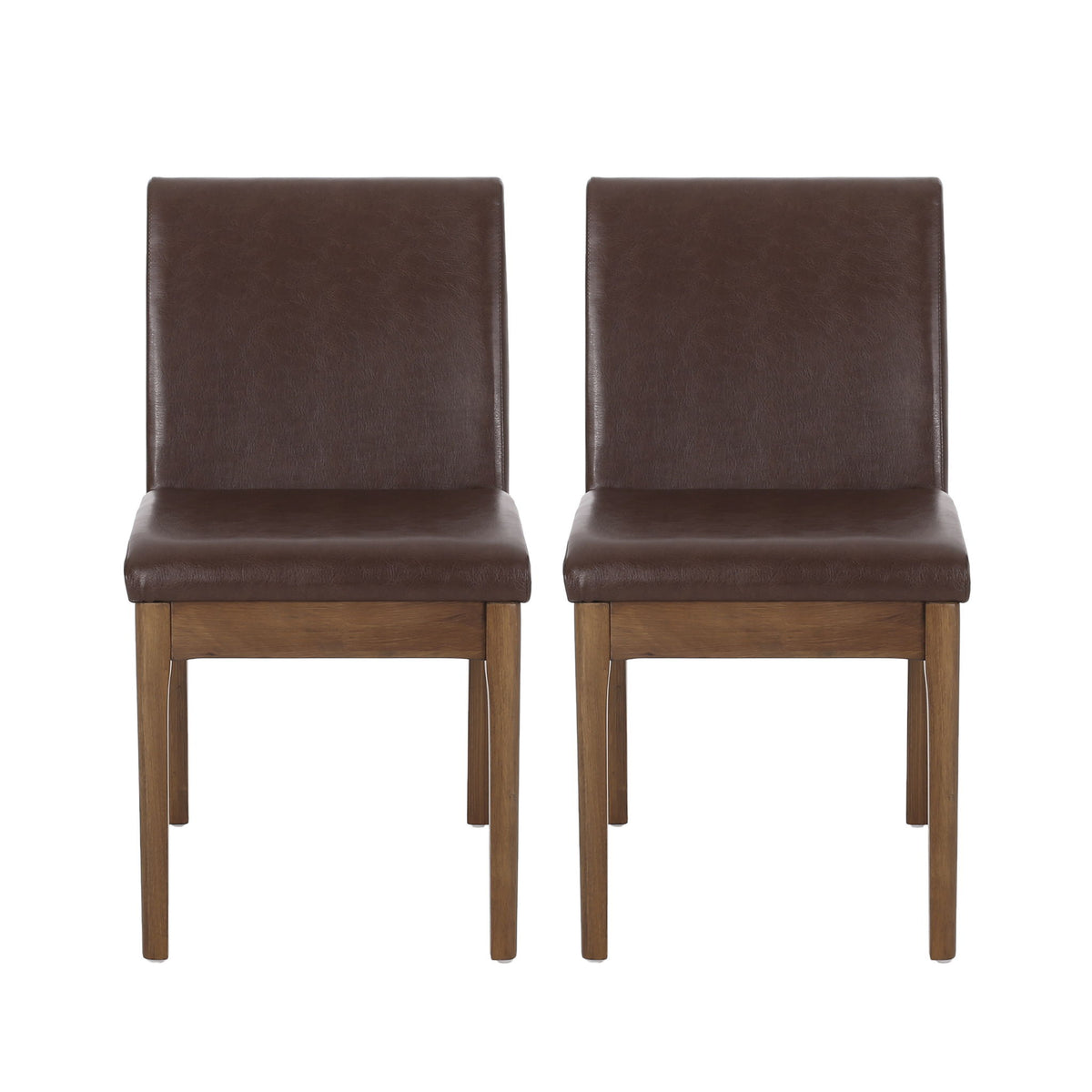 Modern Dining Chair With Upholstery - Dark Brown