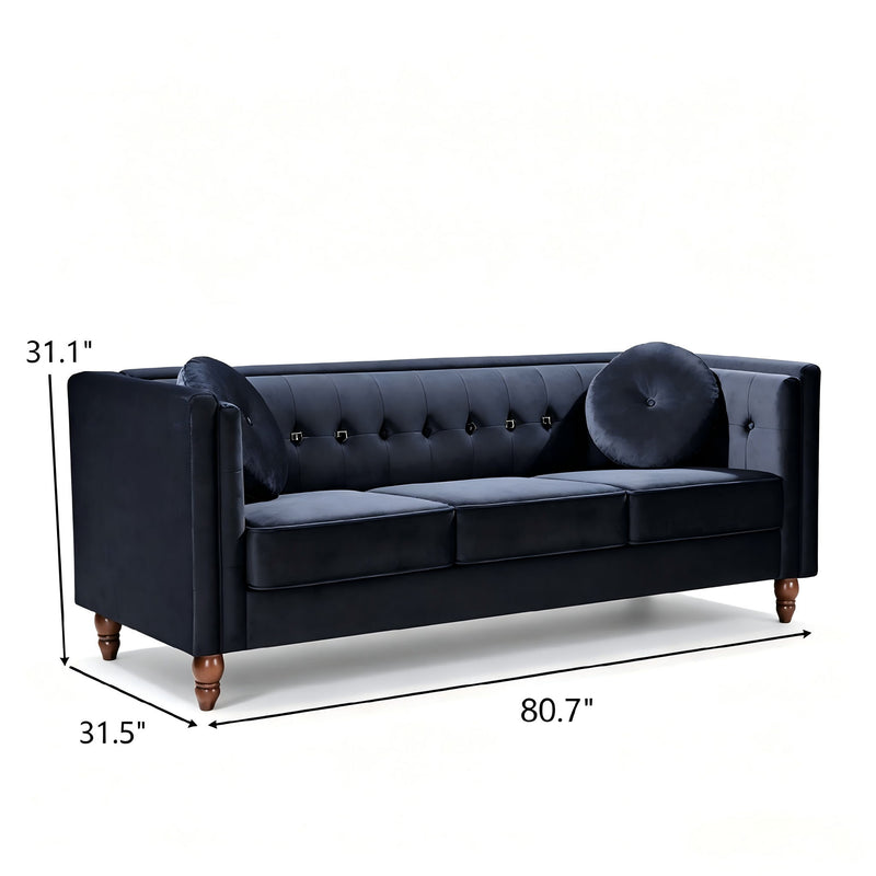 Chesterfield Sofa With Square Arms For Living Room