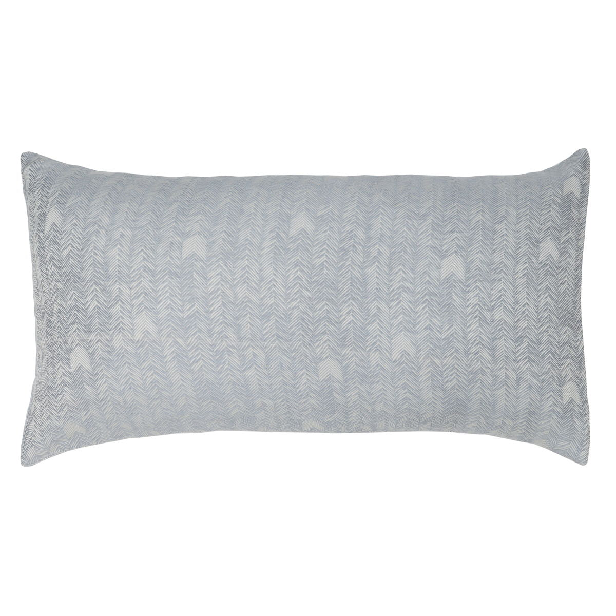 Storm French herringbone sham pillow cover, rectangular view with woven textured herringbone