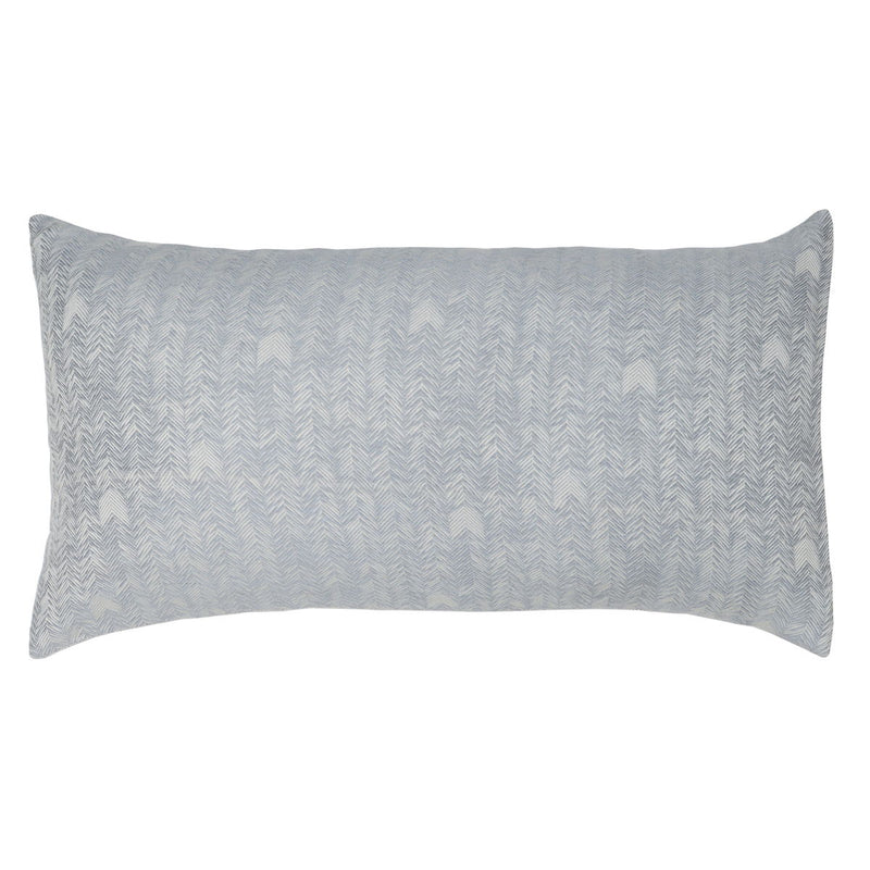 Storm French herringbone sham pillow cover, rectangular view with woven textured herringbone