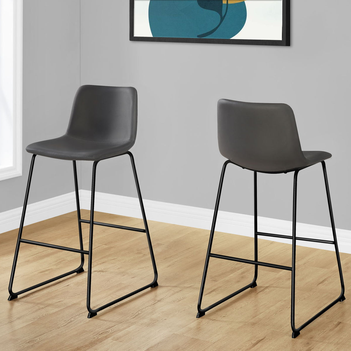 Office Chair, Bar Height, Standing, Computer Desk, Work, Leather Look, Contemporary, Modern