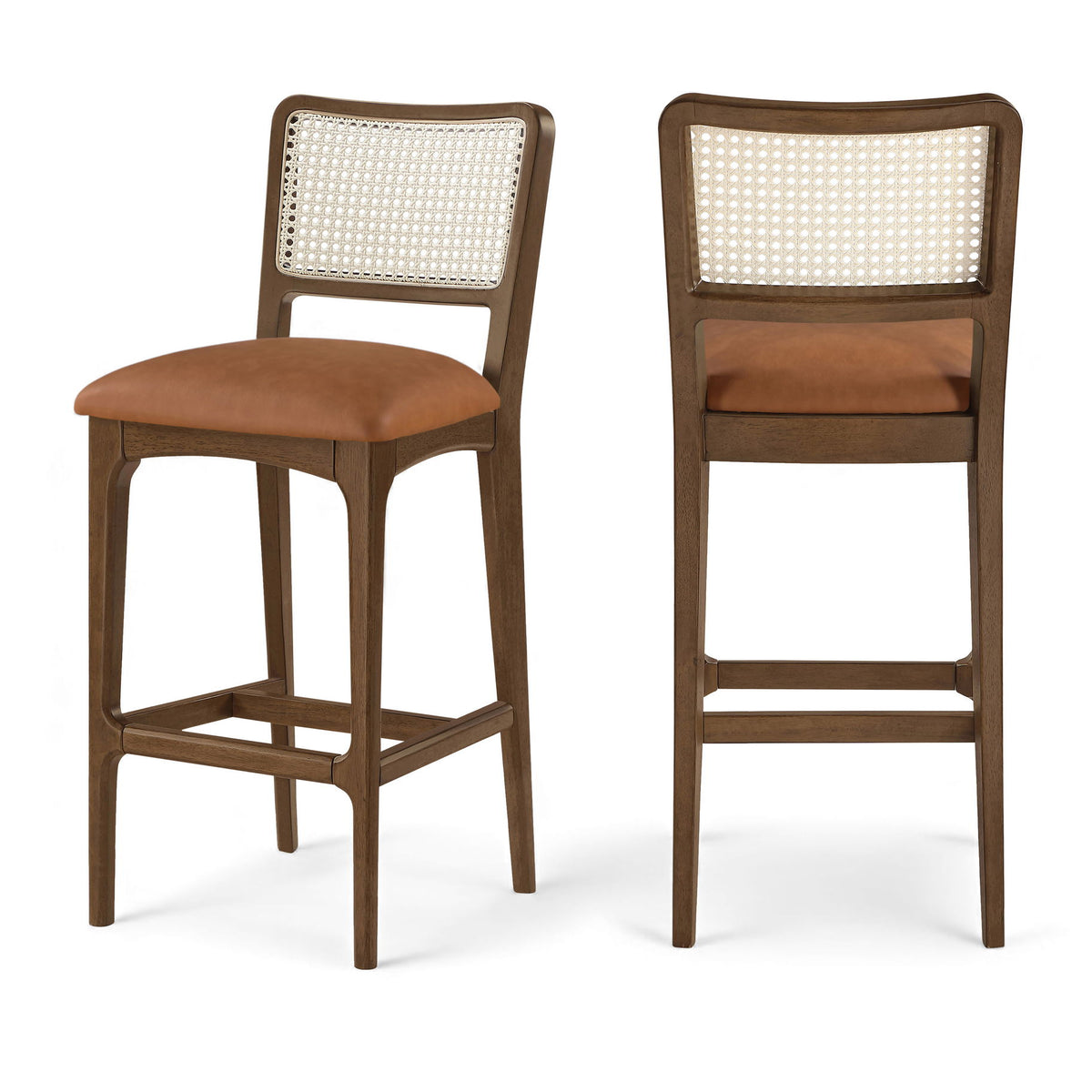 Atrium - Upholstered Bar Stool (Set of 2) - Brushed Brown Frame