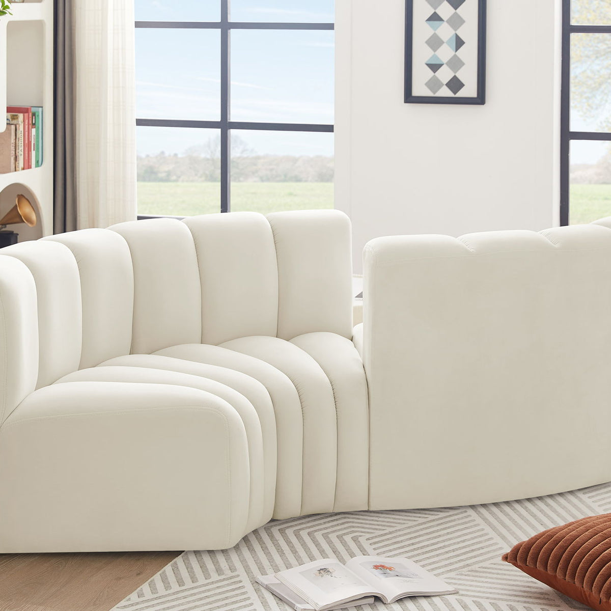 Arc - Velvet 4 Piece Curved Modular Sofa