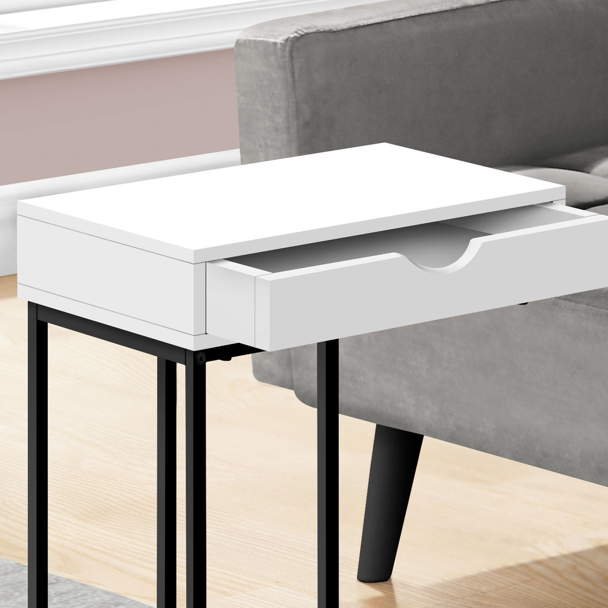 Accent Table, C - Shaped Contemporary & Modern Versatile Design