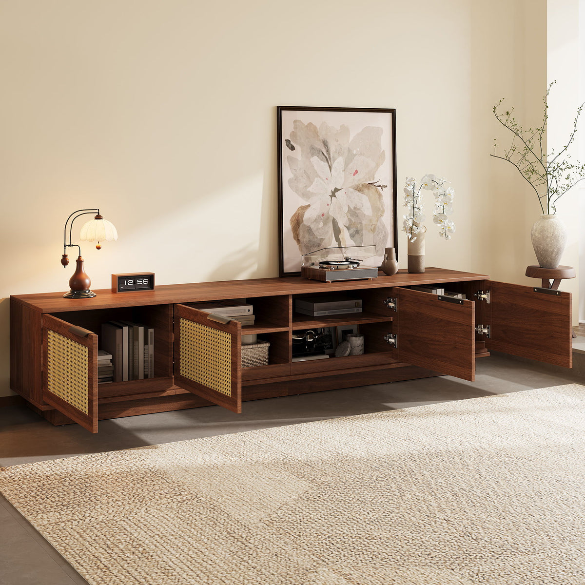TV Stand, Media Console - Walnut