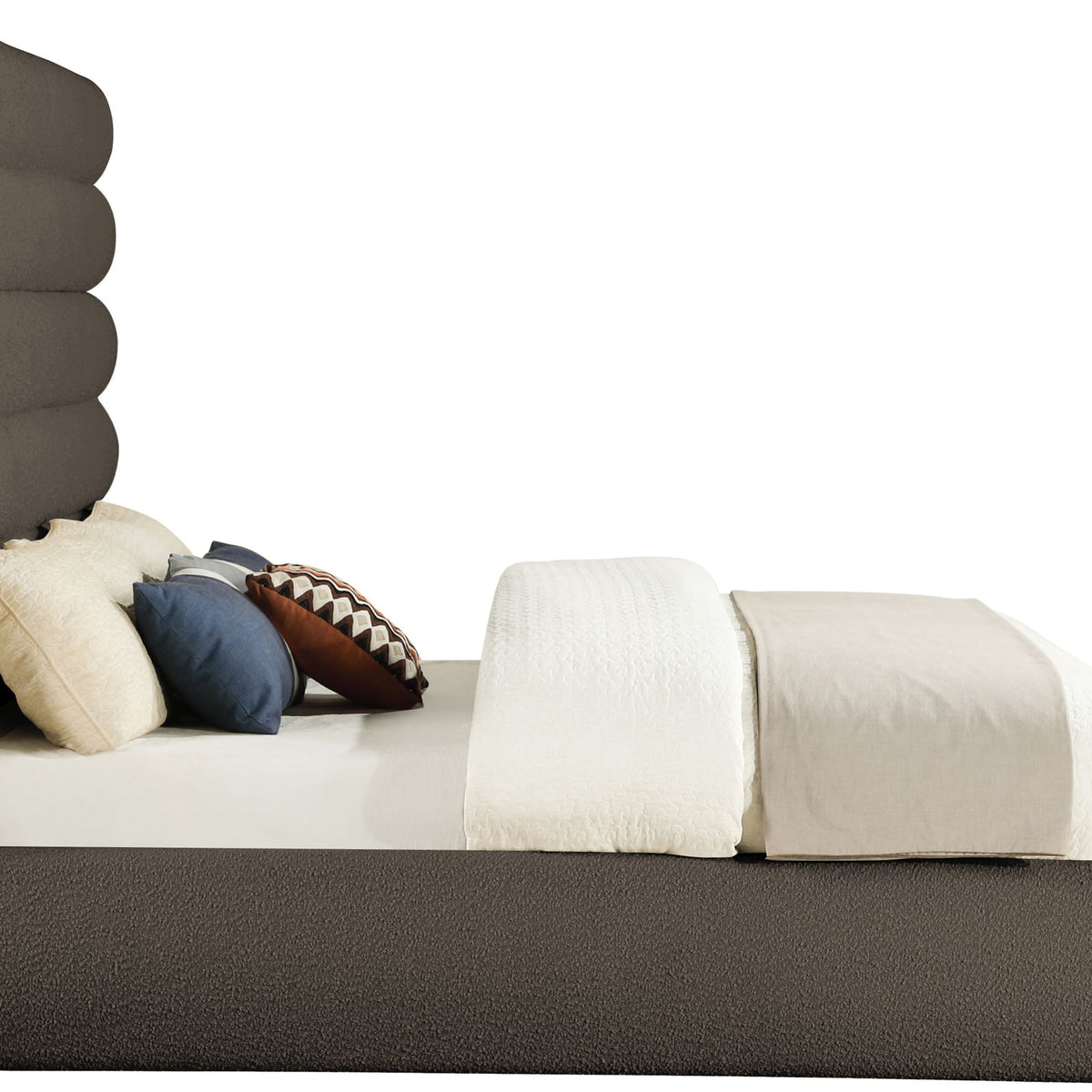 Adam - Boucle Fabric Bed With 70.5" Headboard