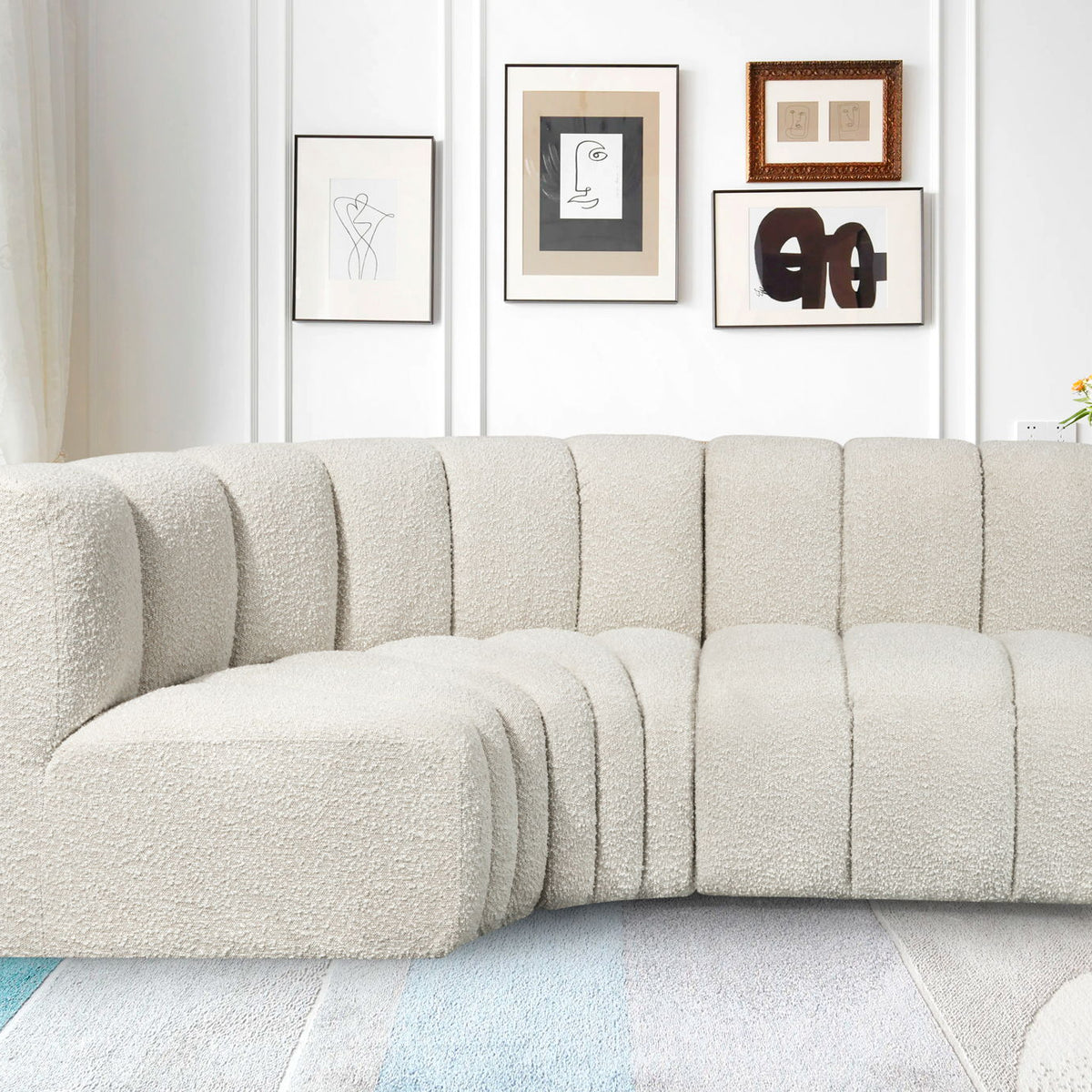 Arc - Boucle Fabric 3 Piece Sofa