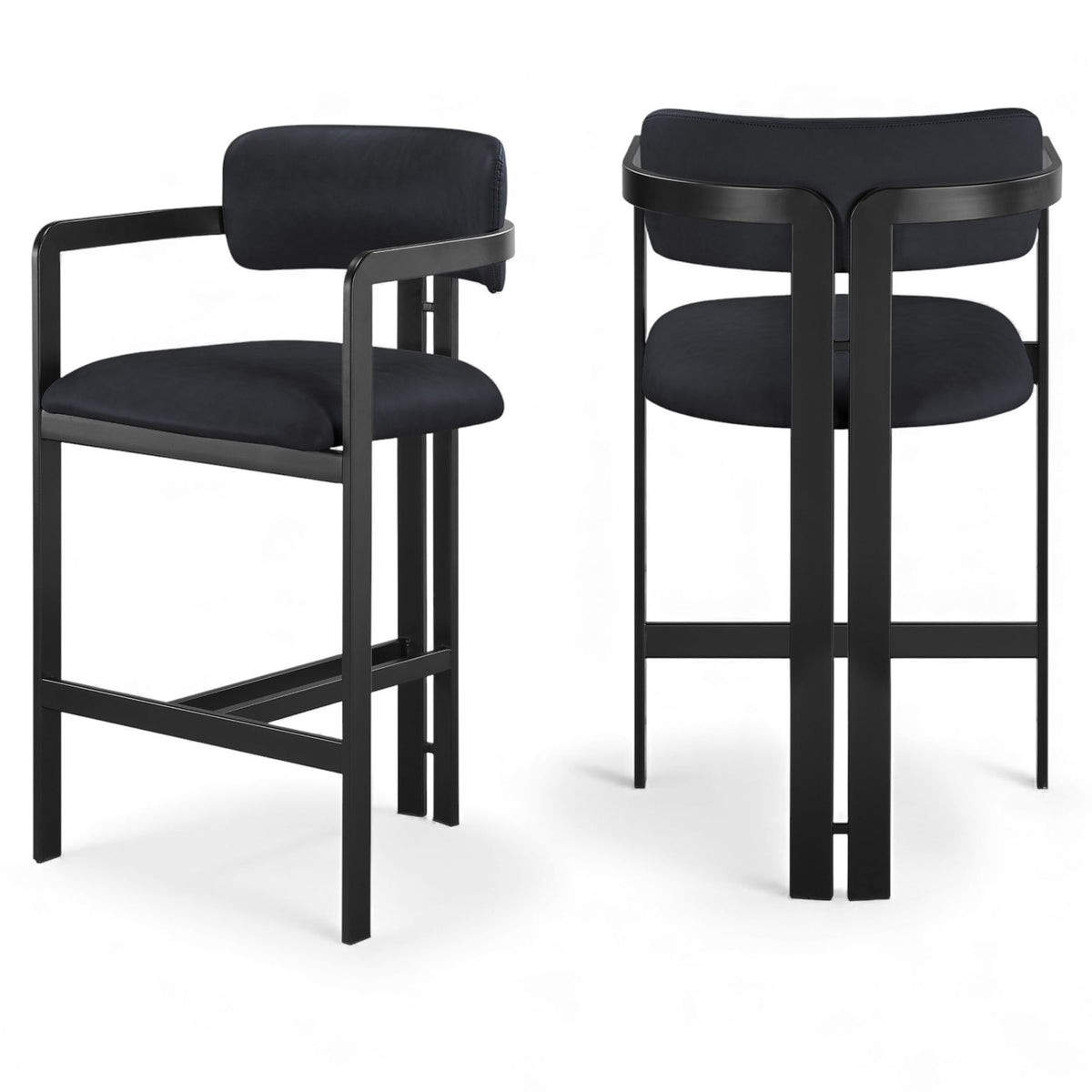 Aurum - Vegan Leather Upholstered Counter Stool With Graphite Black Base