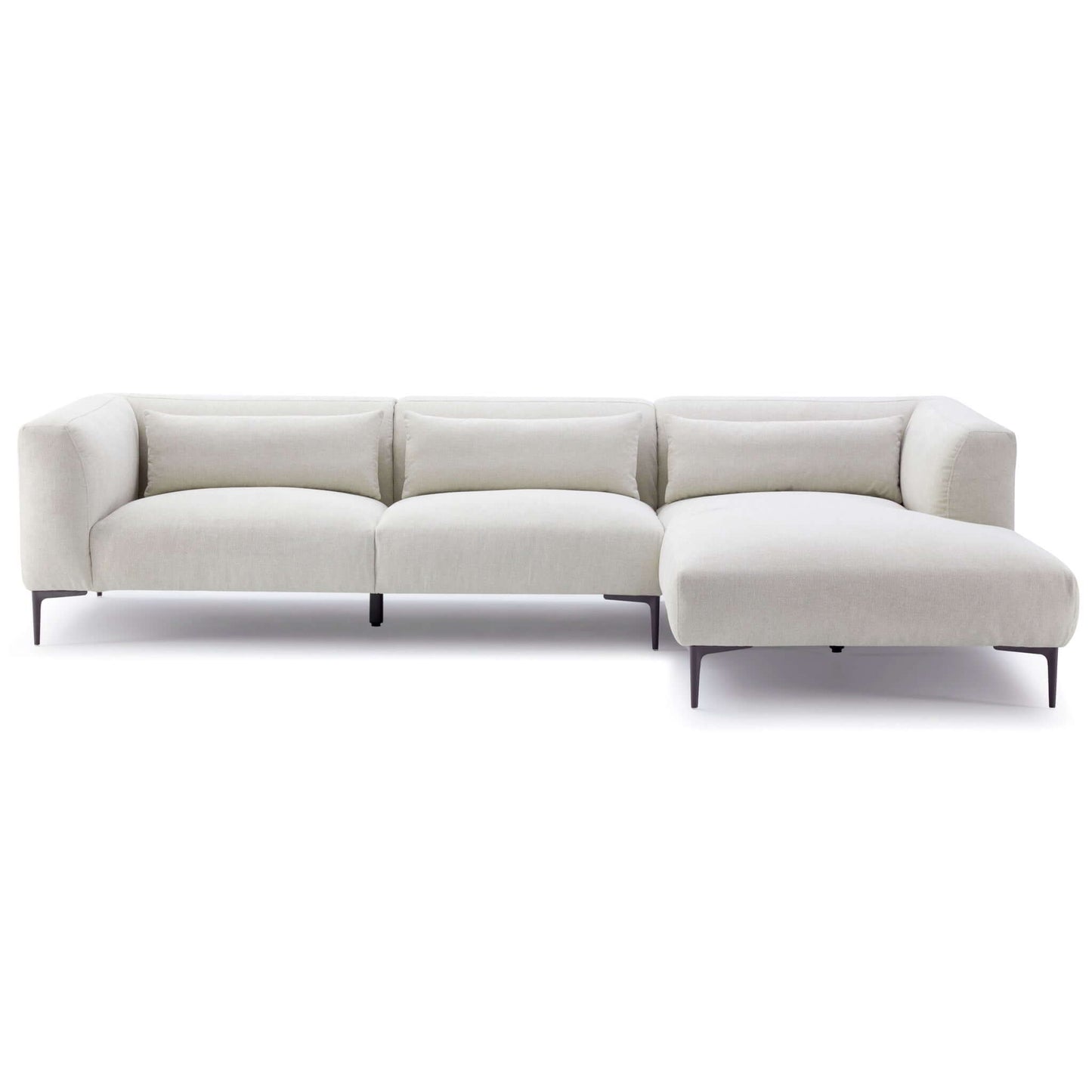 Laley - Right Facing L Shaped Linen Sectional - Beige