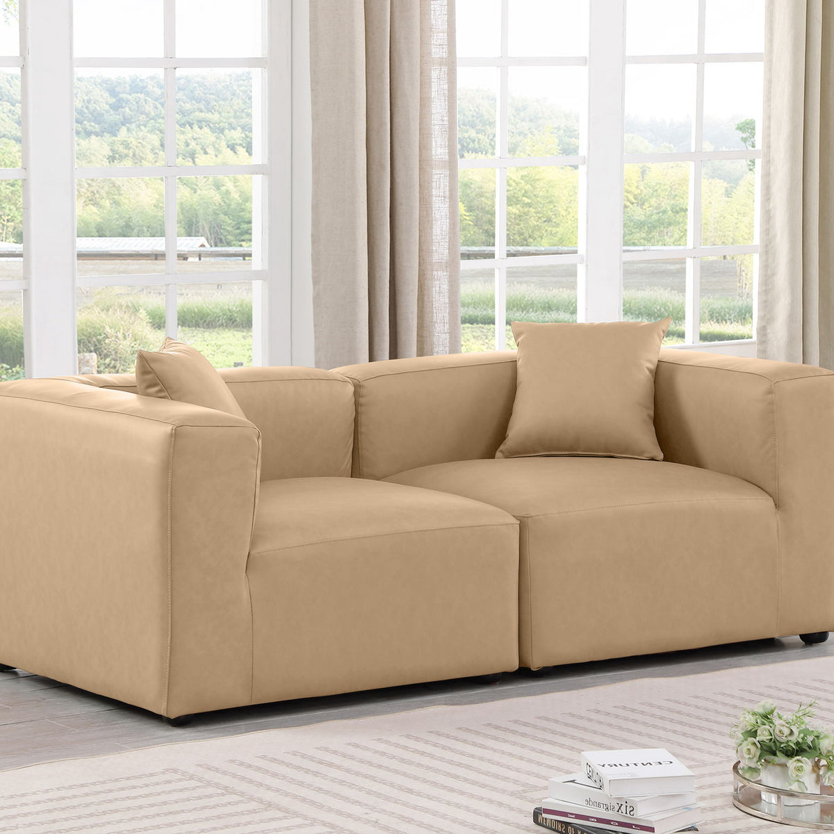 Cube - Modular 2 Piece Sofa - Tan