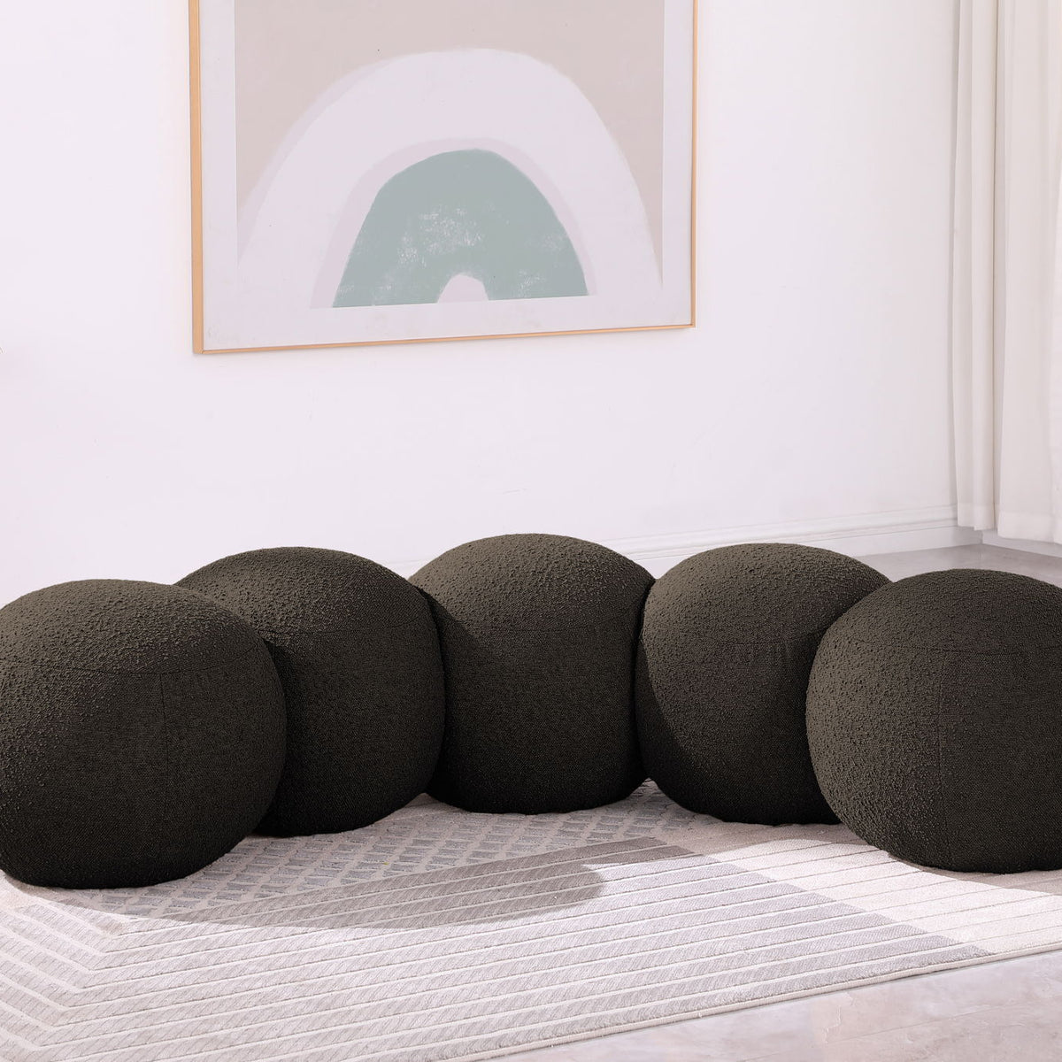 Apollo - Boucle Fabric Bench