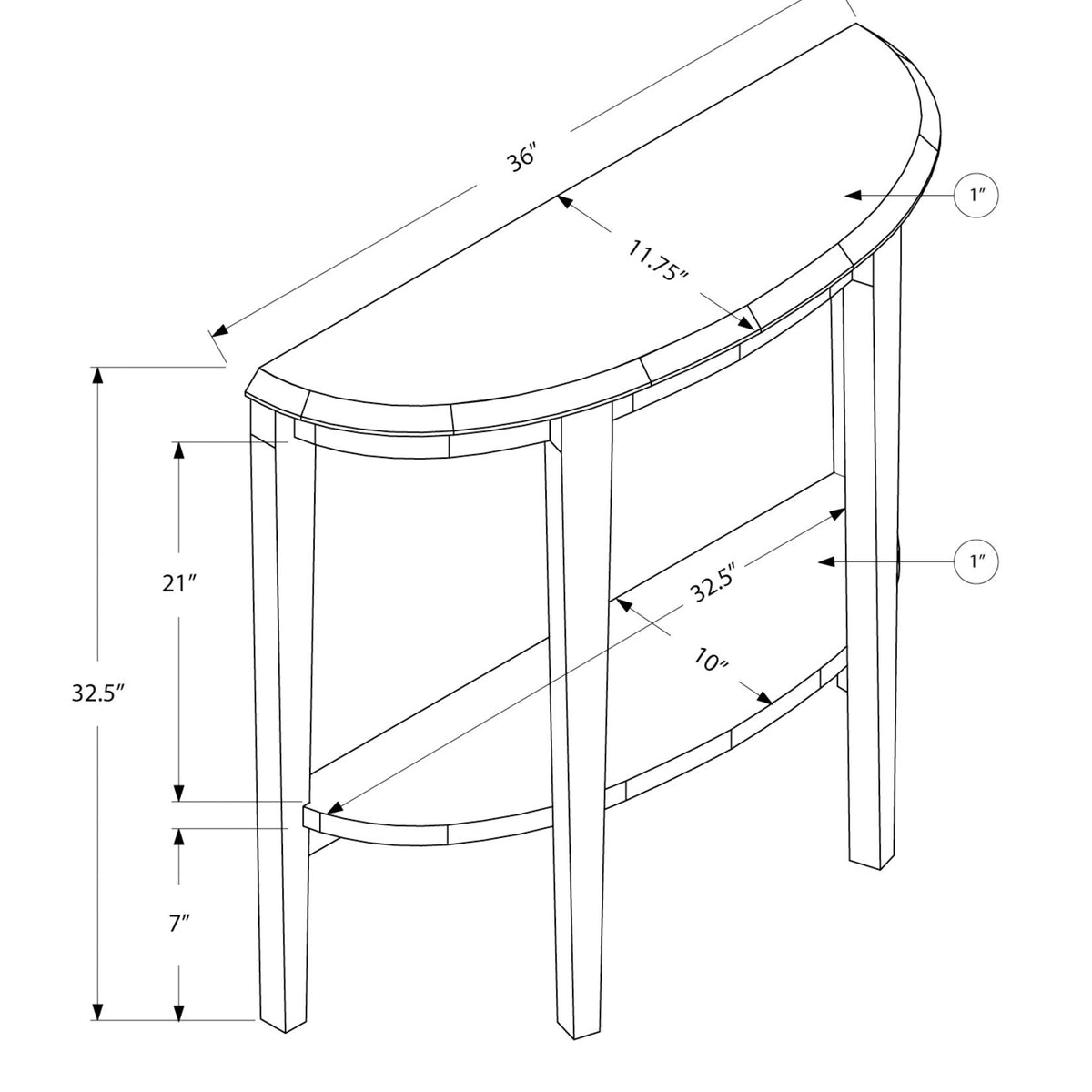 Accent Console Table For Entryway, Space-Saving Profile