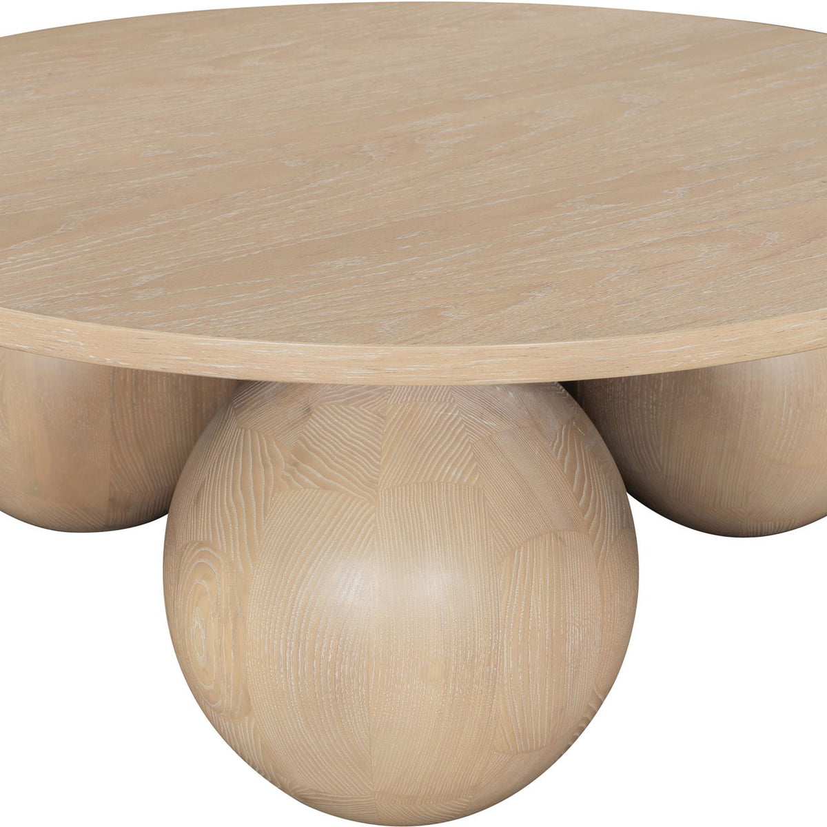 Fitch - Wood Oak Veneer Coffee Table - 3 Legs