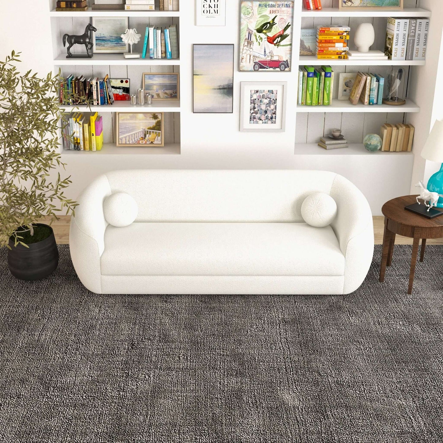 Melinda - Mid-Century Modern Boucle Sofa