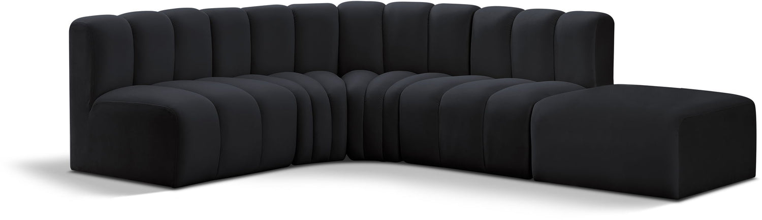 Arc - Velvet 5 Piece Corner Modular Sofa