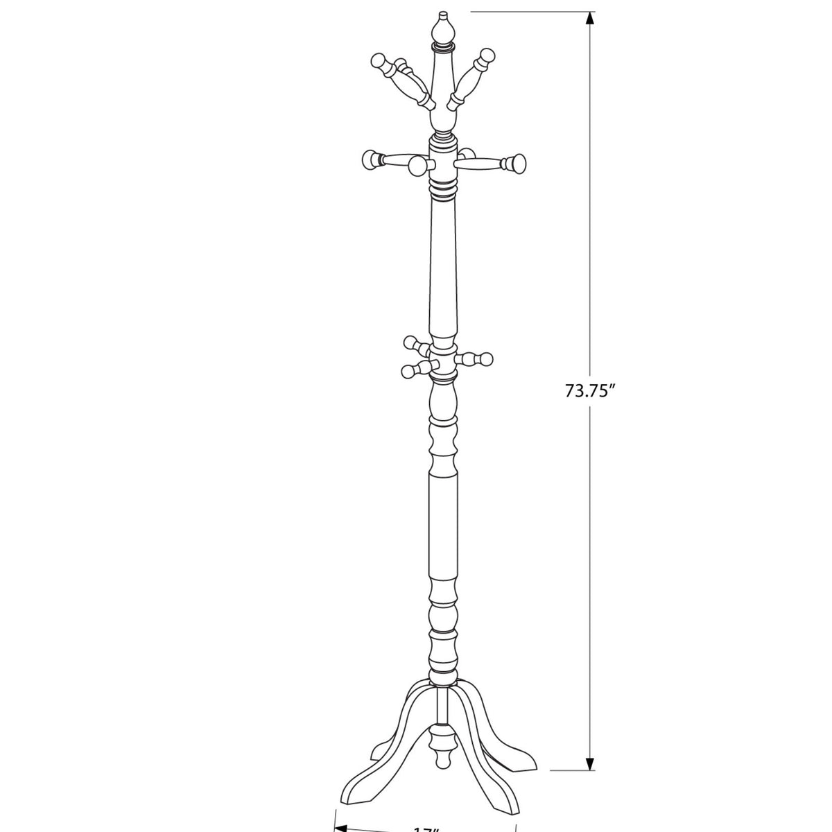 Free Standing Coat Rack 11 Hooks For Entryway