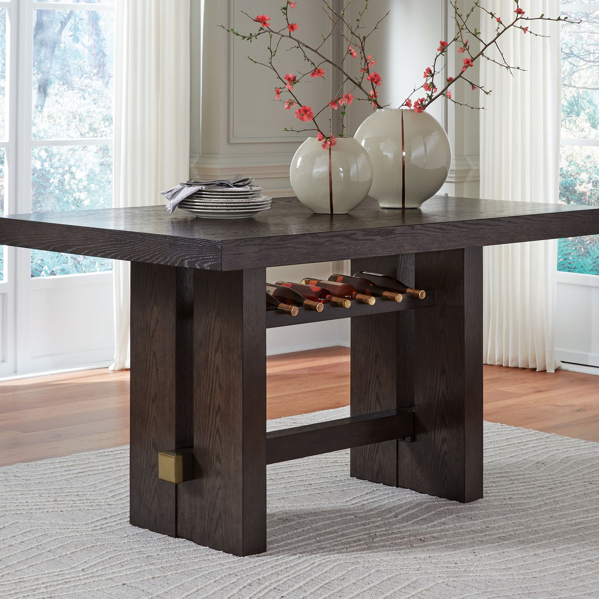 Burkhaus - Rectangular Dining Room Counter Table - Dark Brown