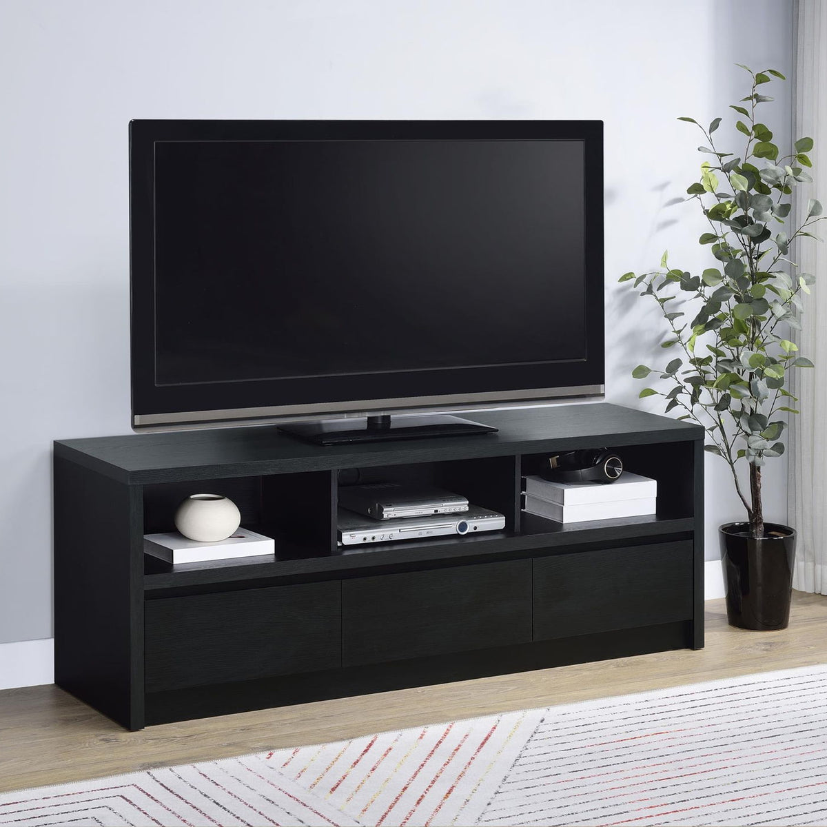 Rutland 59-inch 3-drawer TV Stand Media Console Black