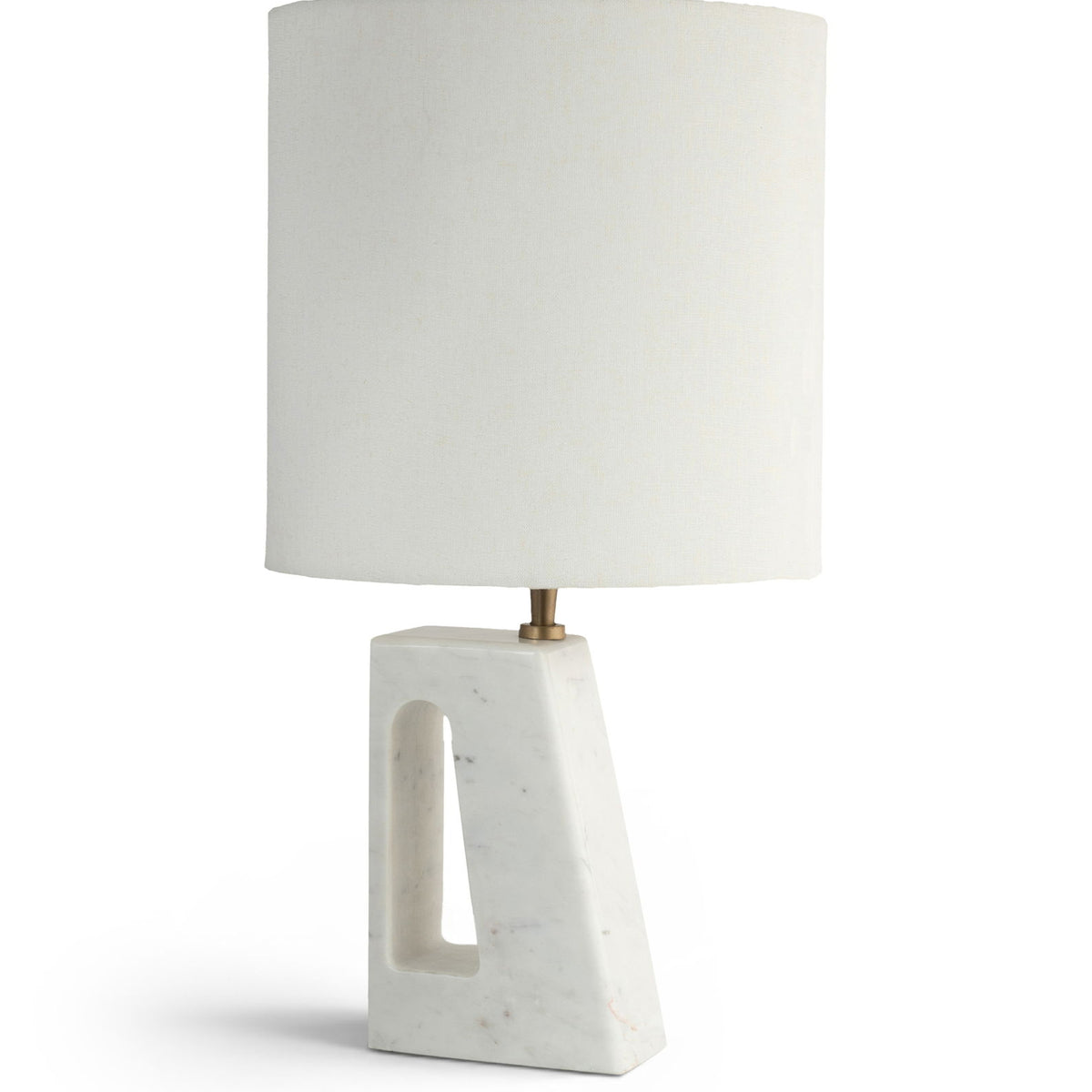 Vellum - Genuine Marble Base And Linen Textured Fabric Shade Table Lamp