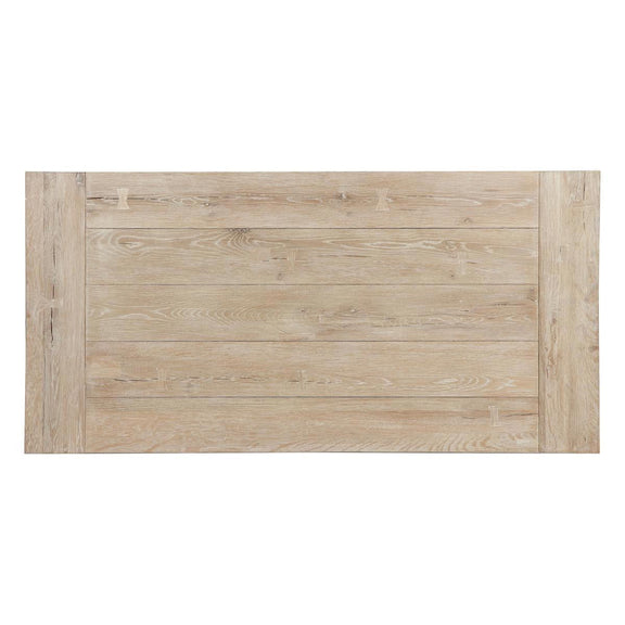 Light wood coffee table with front panel design and open lower shelf