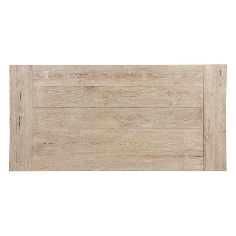 Light wood coffee table with front panel design and open lower shelf