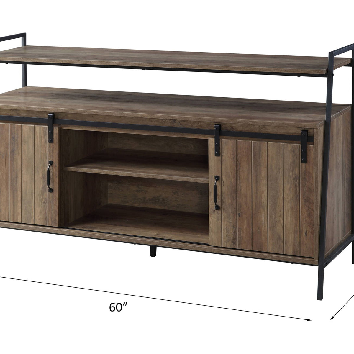 Rashawn - Rustic TV Stand - Oak
